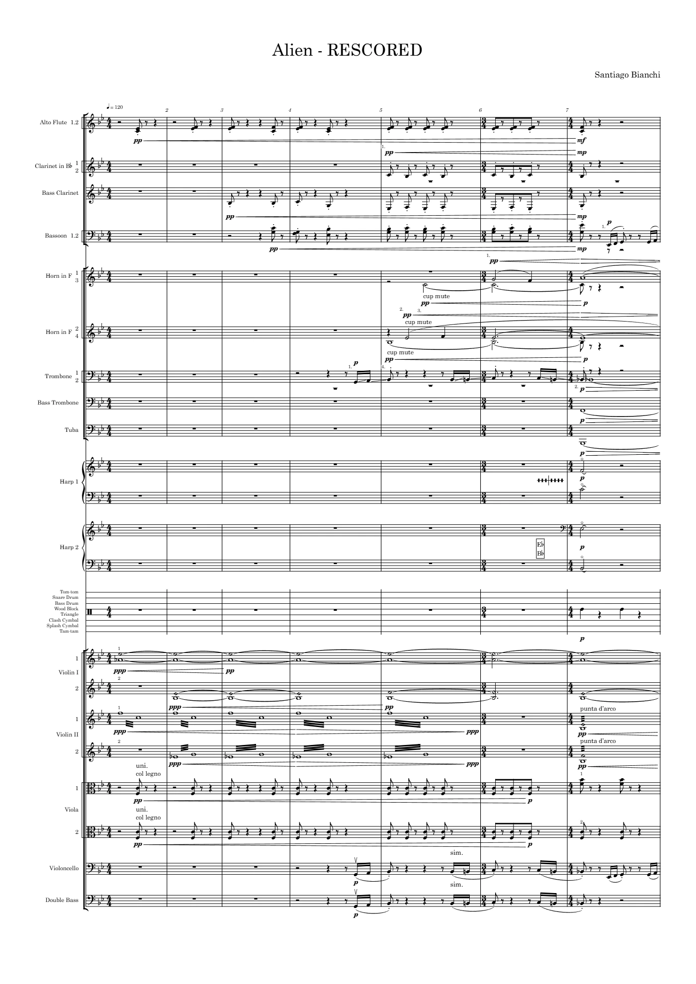Score of Alien by Santiago Bianchi, page 1 of 4