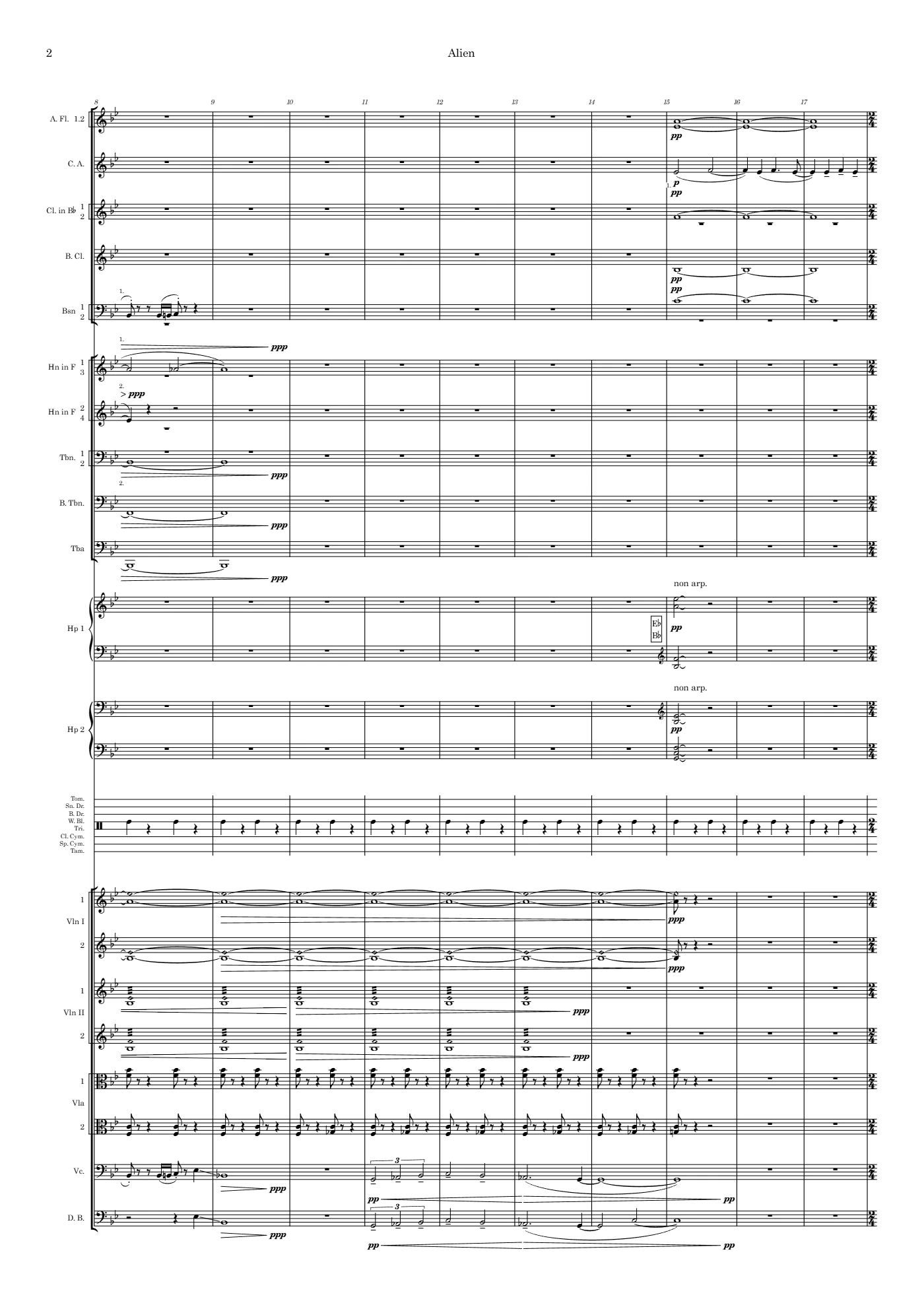 Score of Alien by Santiago Bianchi, page 2 of 4