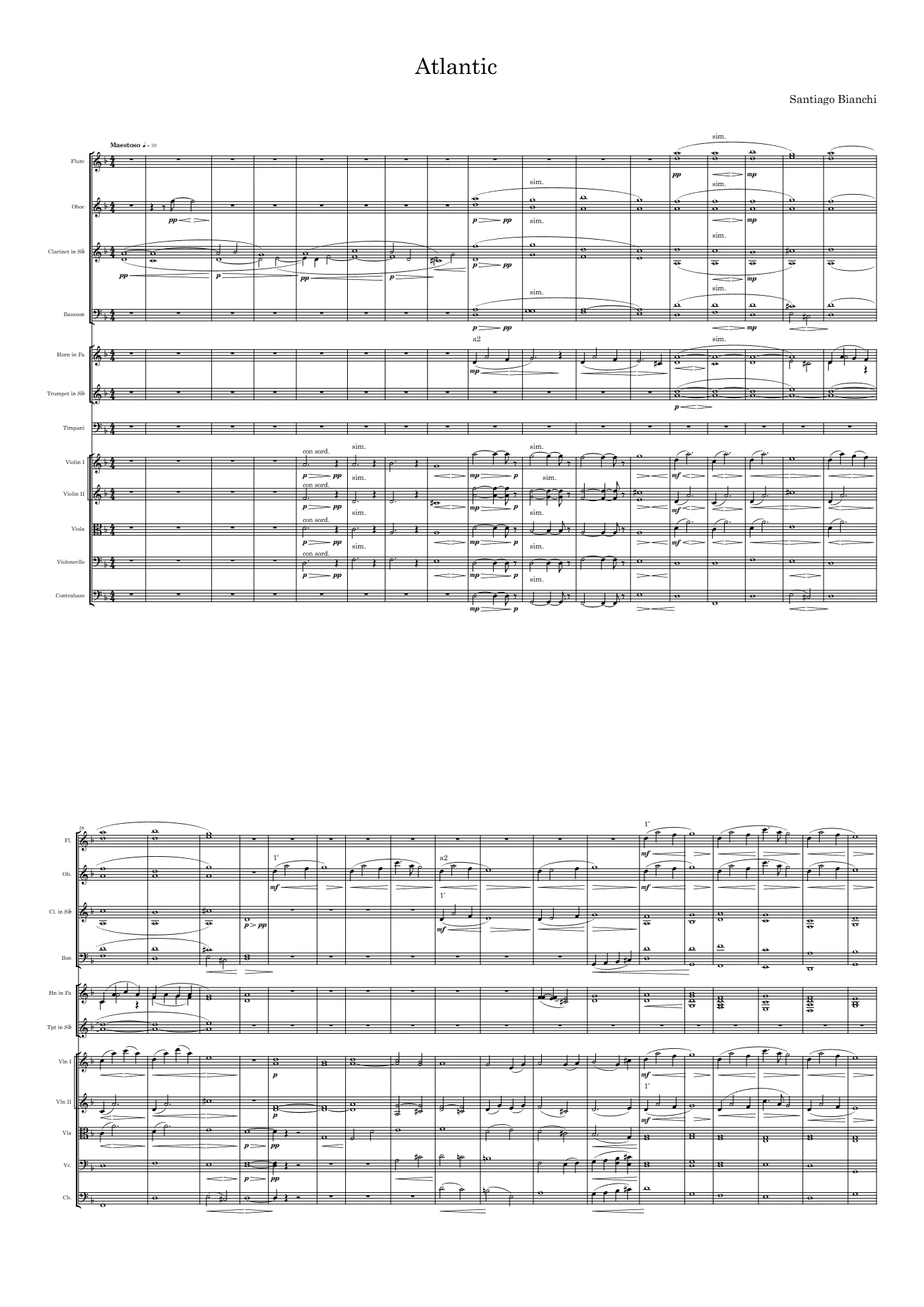 Score of Atlantic by Santiago Bianchi, page 1 of 2