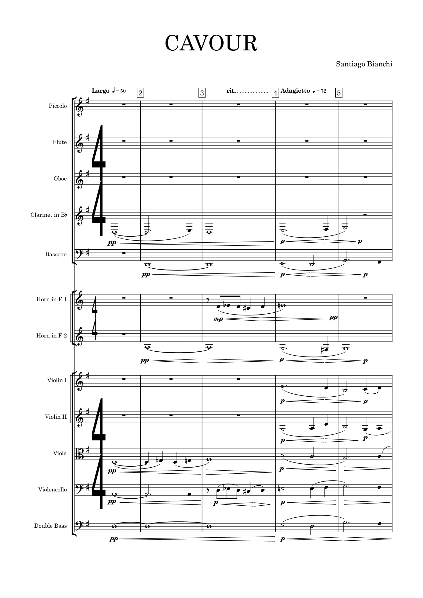 Score of Cavour by Santiago Bianchi, page 1 of 23