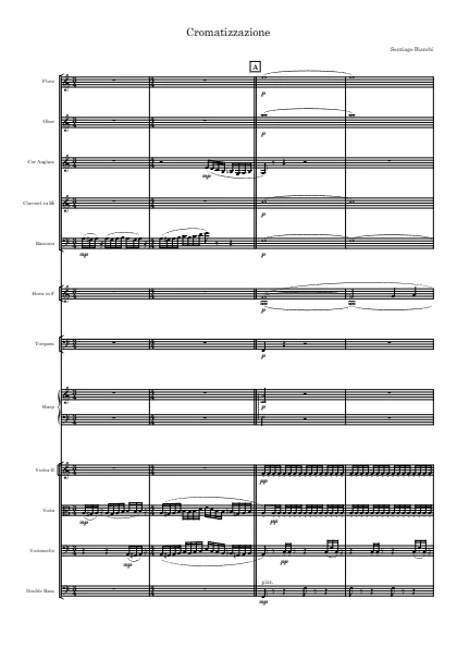 First page of the score of Chromaticism, written by Santiago Bianchi