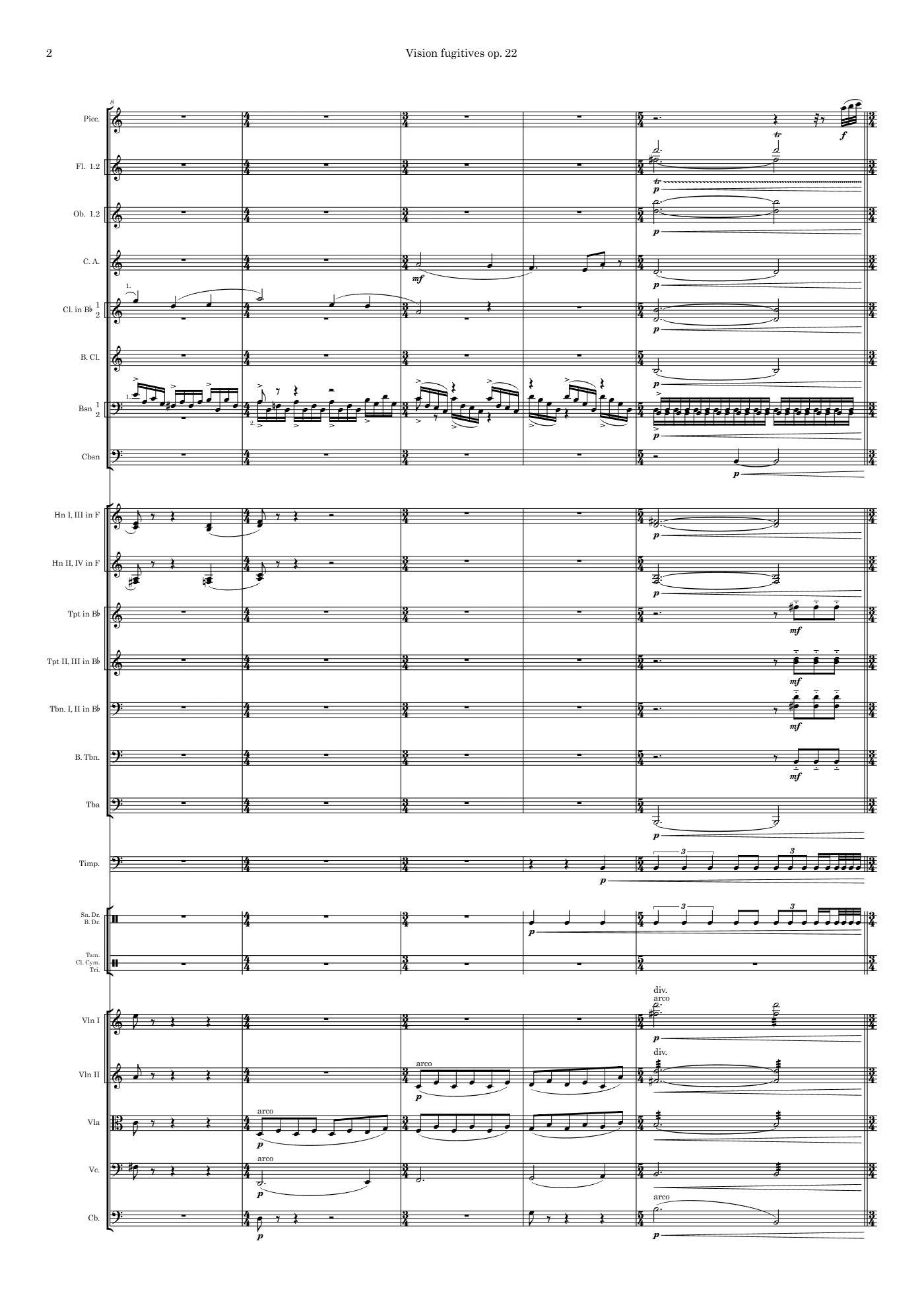 Score of Visions Fugitives op. 22 by Santiago Bianchi, page 2 of 5