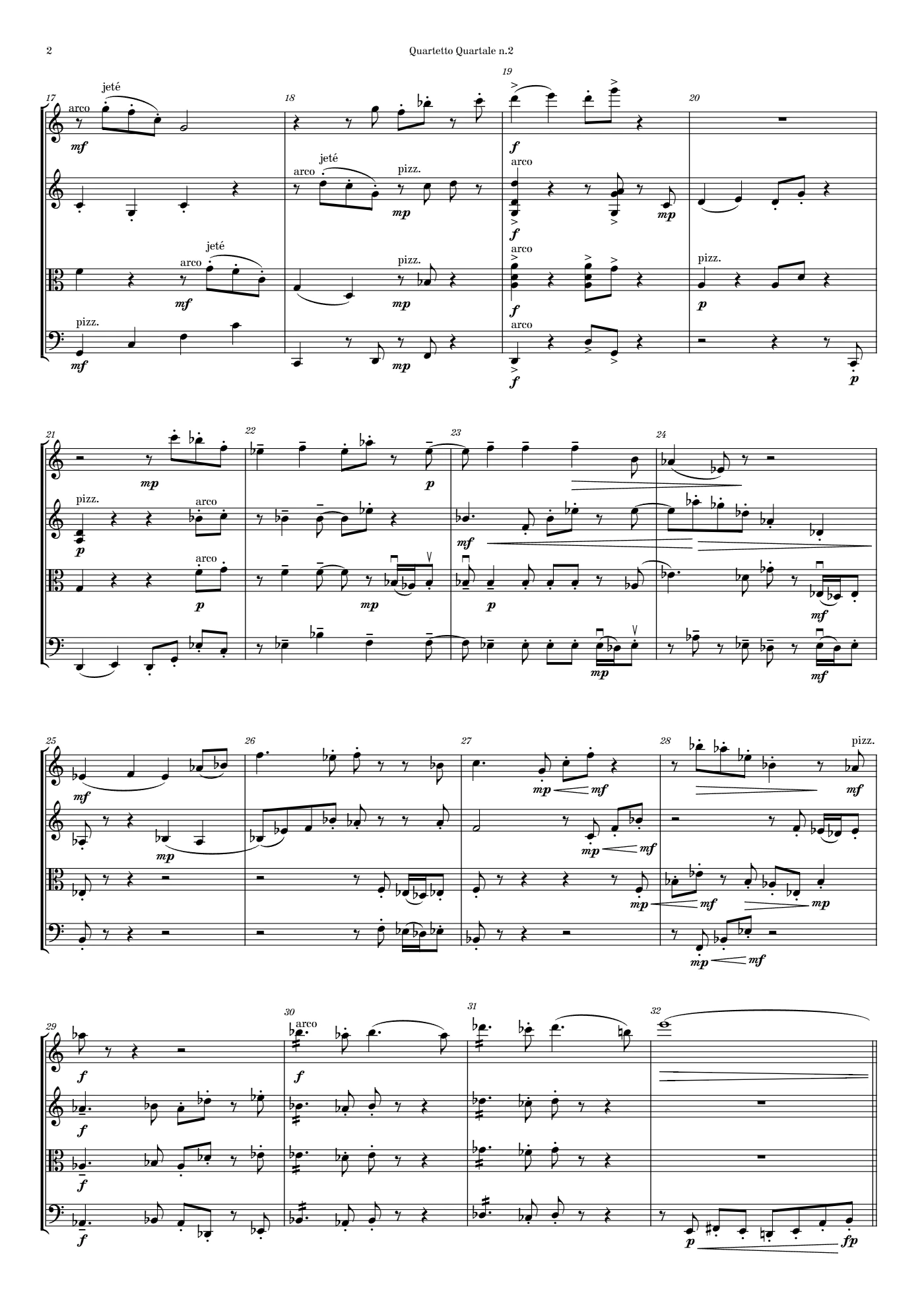 Score of Quartal Quartet no. 2 by Santiago Bianchi, page 2 of 7