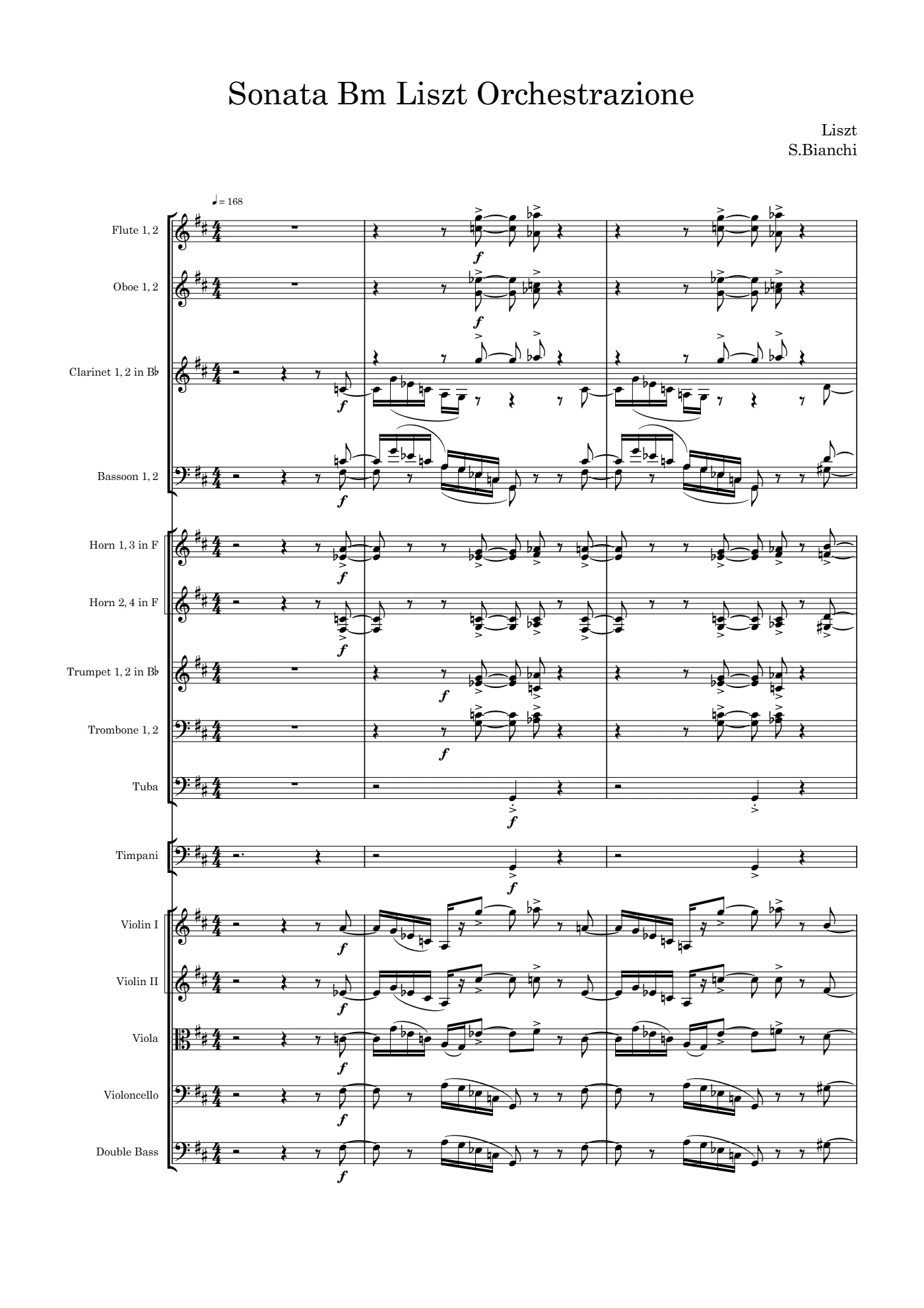 Score of Sonata in Bm by Santiago Bianchi, page 1 of 4