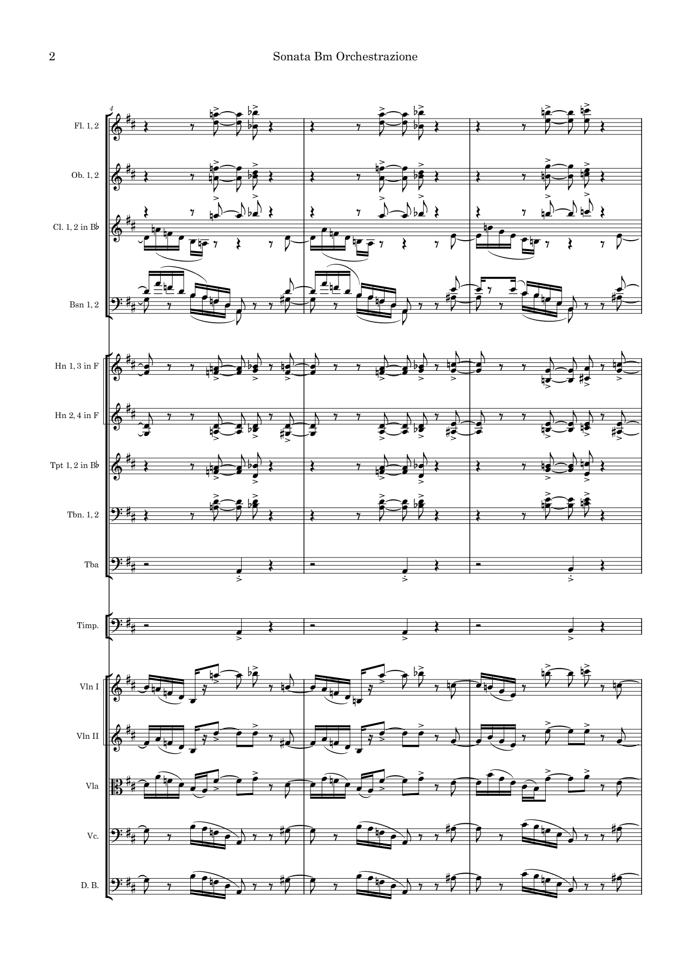 Score of Sonata in Bm by Santiago Bianchi, page 2 of 4