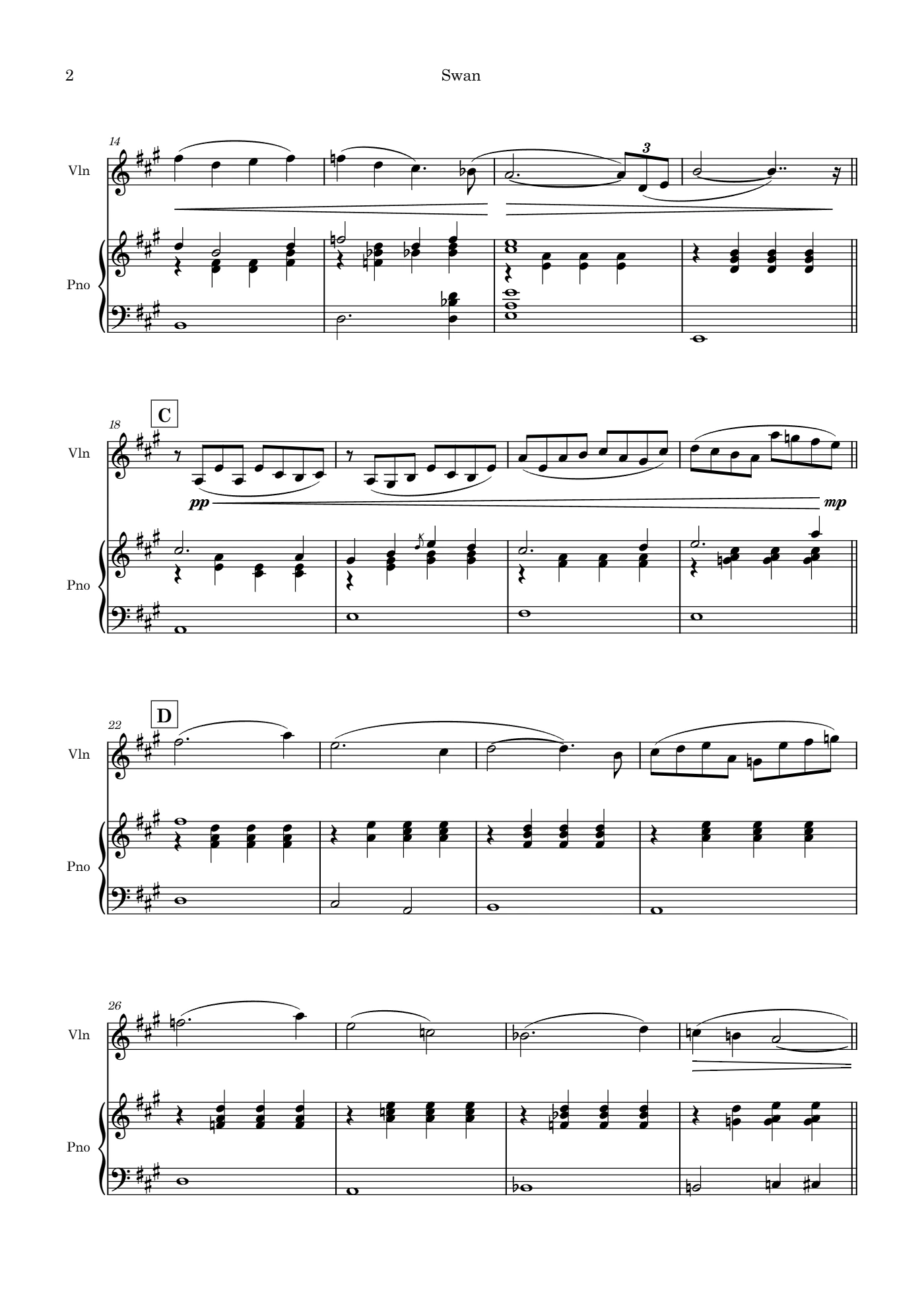 Score of Swan by Santiago Bianchi, page 2 of 5