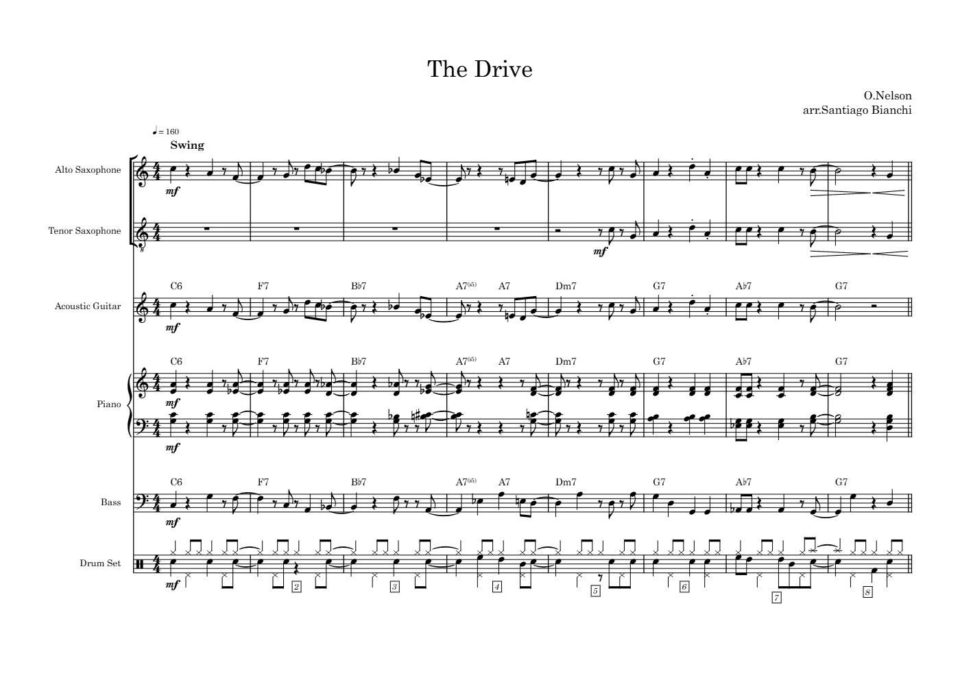 Score of The Drive by Santiago Bianchi, page 1 of 13