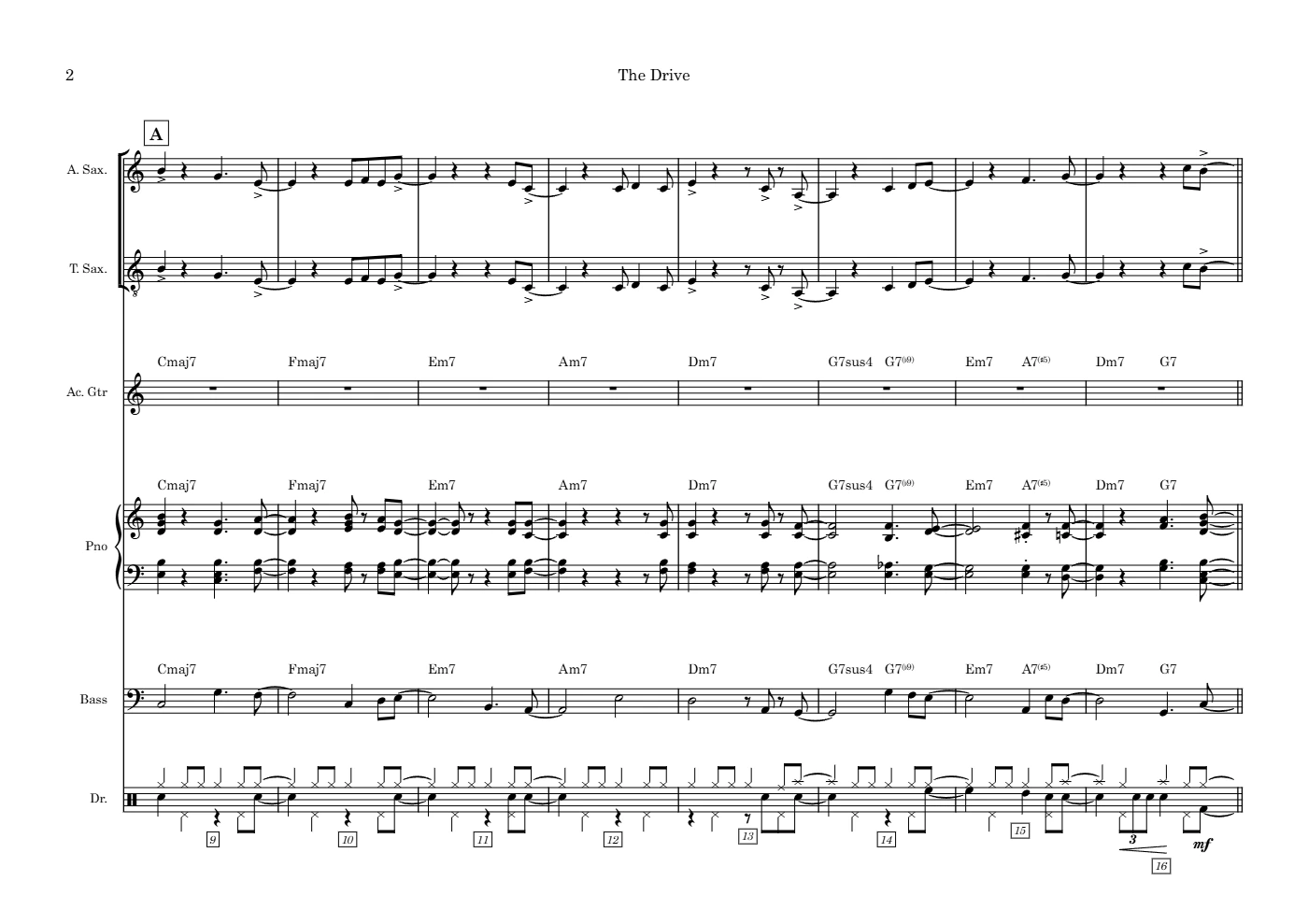 Score of The Drive by Santiago Bianchi, page 2 of 13