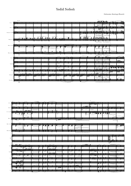 First page of the score of Yedid Nefesh, written by Santiago Bianchi