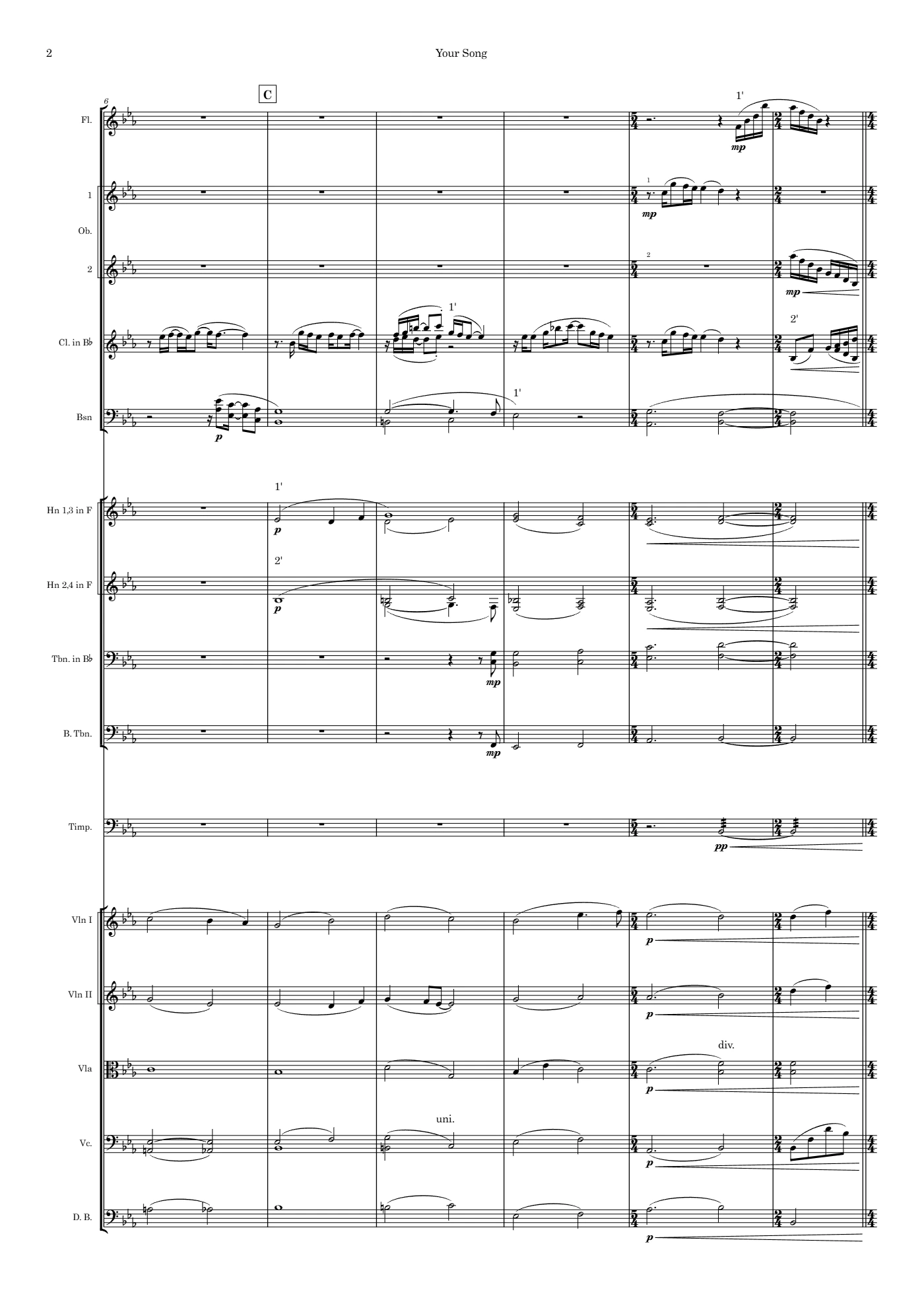 Score of Your Song by Santiago Bianchi, page 2 of 4